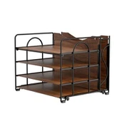 Wood ak metal òganizatè biwo