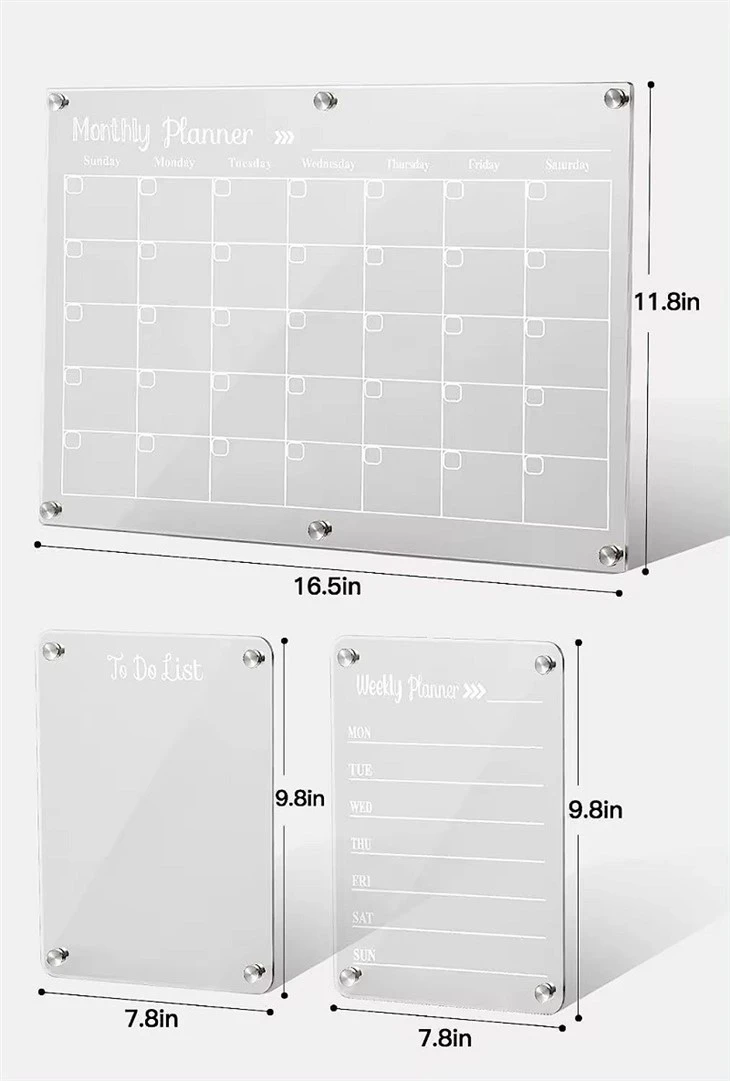 Clear Magnetic Monthly Calendar